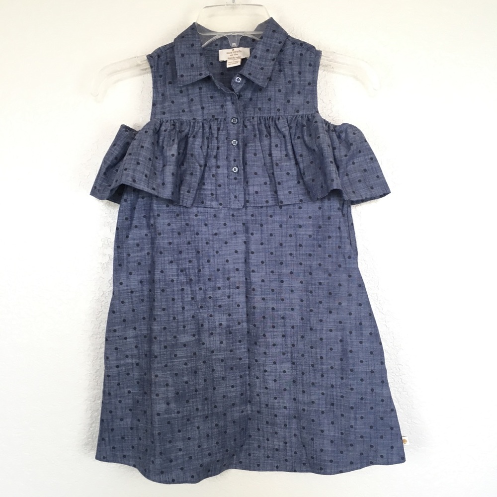 Kate Spade Cold Shoulder Ruffle Polka Dot Dress